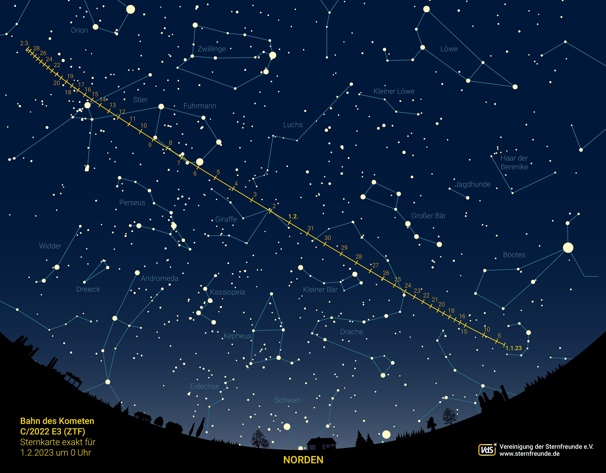Komet bald im Fernglas zu sehen Astronomische Gesellschaft Orion